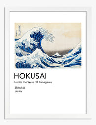 Hokusai’s Great Wave Art Print White