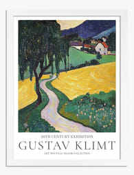 Klimts Serene Pathway Art Print - White