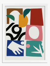 Vibrant Matisse Shapes Art Print White