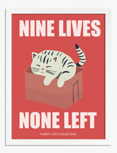Cat Nap, Zero Regrets Art Print - White