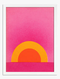 Radiant Sunrise Minimal Art Print - White