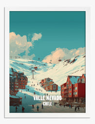 Snowy Valle Nevado Vista Art Print White