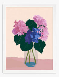 Hydrangea Harmony Art Print - White