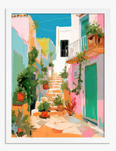 Sunlit Puglia Escape Art Print - White