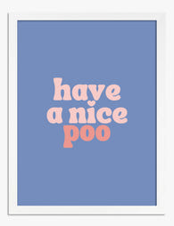 Cheeky Bathroom Greeting Art Print - White