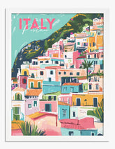 Positano Dreamscape Art Print - White