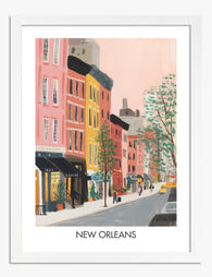 Pastel New Orleans Charm Art Print - White