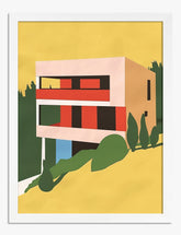 Modern Geometric Haven Art Print - White