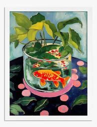 Matisse Goldfish Glow Art Print - White