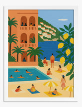 Amalfi Poolside Escape Art Print - White