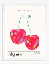 Cherry Glow Alignment Art Print - White