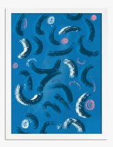 Hockney Blue Wave Vibes Art Print - White