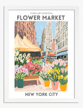 NYC Flower Market Vibes Art Print - White