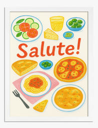 Italian Feast Delight Art Print - White