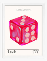Lucky Pink Dice Vibes Art Print - White