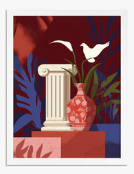 Grecian Still Life Harmony Art Print - White