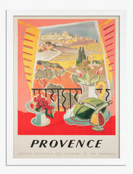 Provence Window View Art Print - White