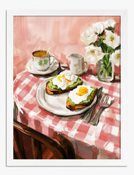 Sunny Brunch Tabletop Art Print - White