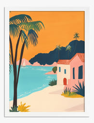 Coastal Italian Retreat Art Print White