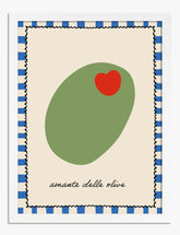 Olive Love Delight Art Print - White