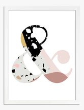 Terrazzo Ampersand Statement Art Print - White