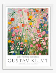 Klimts Floral Symphony Art Print White