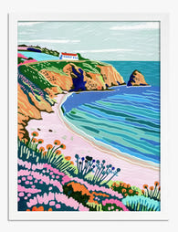 Coastal Wildflowers Art Print - White