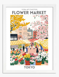 Tokyo Flower Vibes Art Print - White