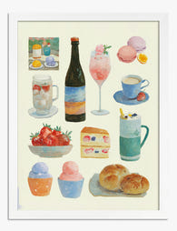 Brunch Sweets & Sips Art Print - White