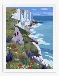 Dover Cliffs Escape Art Print - White