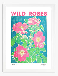 Blushing Wild Roses Art Print White