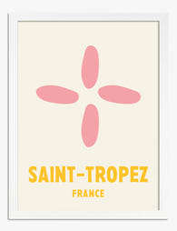 Saint-Tropez Modern Graphic Art Print - White