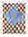 Blue Blossom Check Art Print - White