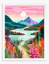 Dreamy Mountain Escape Art Print - White