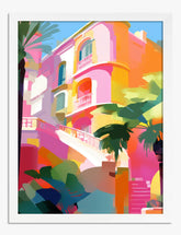 Vibrant Barcelona Glow Art Print - White