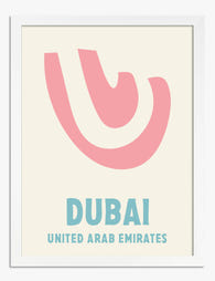 Modern Dubai Graphic Poster Art Print - White