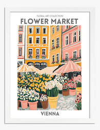 Vienna Flower Market Delight Art Print - White