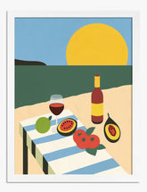 Sunlit Picnic Vibes Art Print - White
