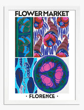 Florence Flower Market Vintage Art Print - White