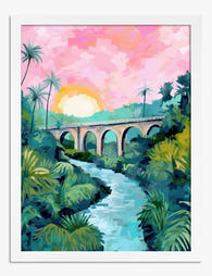 Sunrise Over Nine Arches Art Print - White