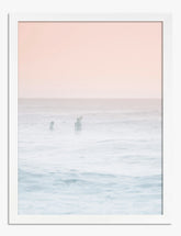Misty Shoreline Glow Art Print - White
