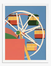 Ferris Wheel Whimsy Art Print - White