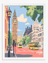 London City Pop Art Print - White