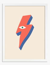 Bowie Bolt Pop Portrait Art Print - White