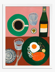 Modern Brunch Table Art Print White