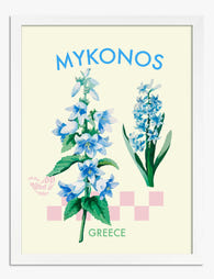 Mykonos Bloom Art Print - White