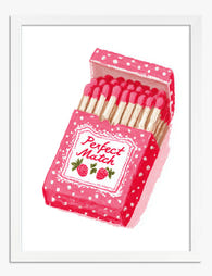 Perfect Match Romance Art Print White