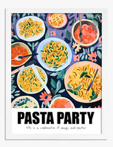 Matisse-Inspired Pasta Party Art Print - White