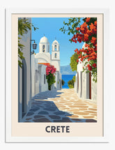 Cretes Sunlit Streets Art Print - White