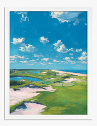 Sunlit Golfscape Vista Art Print - White